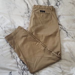 Tan Banana Republic tapered chinos